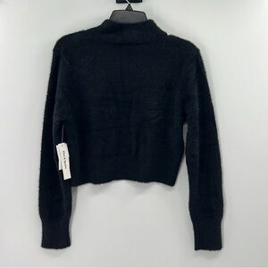 Elegant Black Turtleneck Crop Sweater